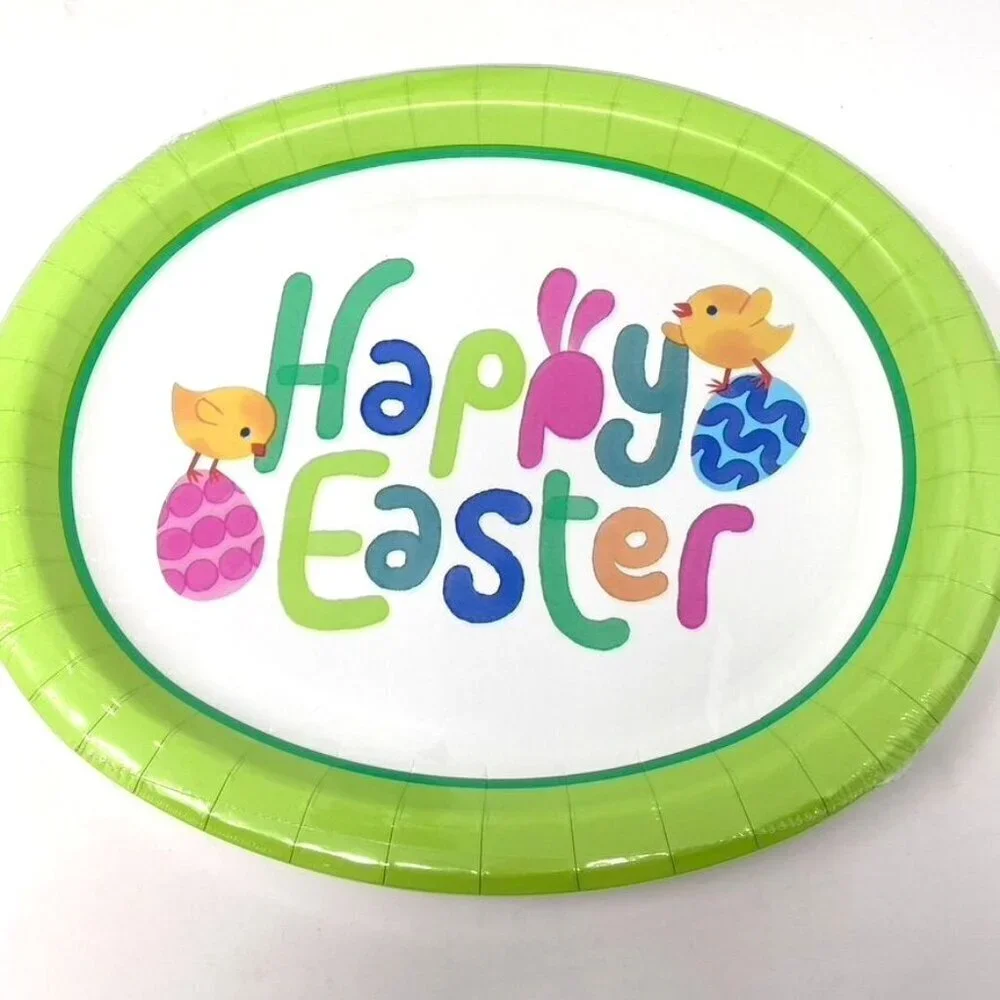 Target 2 Pack Oval Platter Disposable Happy Easter Plates 10
